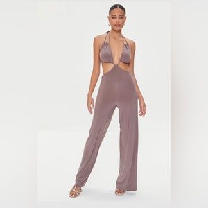 Cutout Halter Jumpsuit in brown size medium brand new w tags